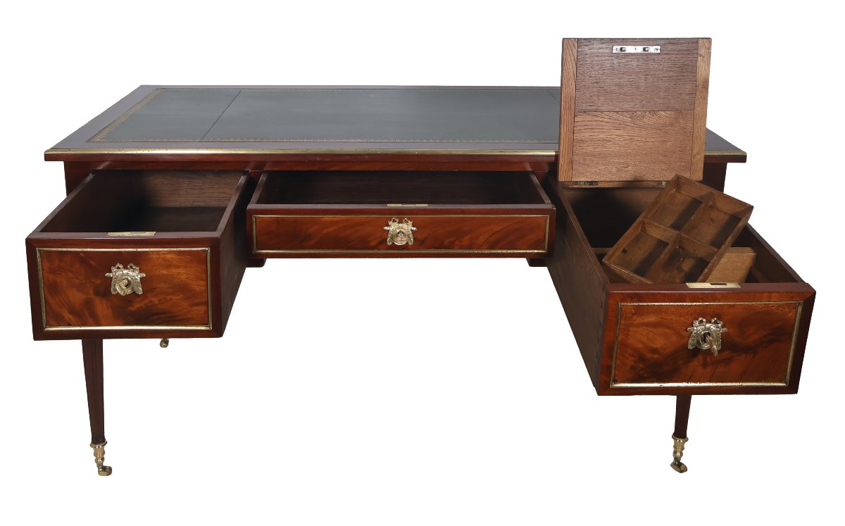 Bureau Plat à Tirettes époque Louis XVI Fin XVIIIe Siècle-photo-3