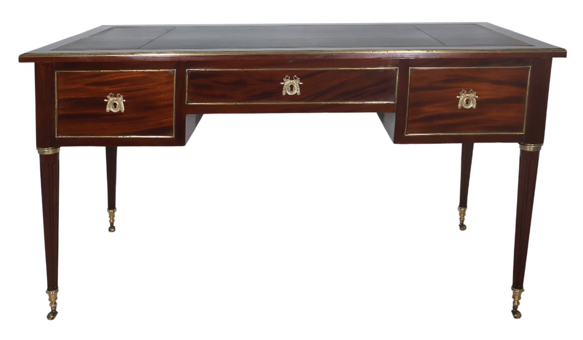 Bureau Plat à Tirettes époque Louis XVI Fin XVIIIe Siècle-photo-4