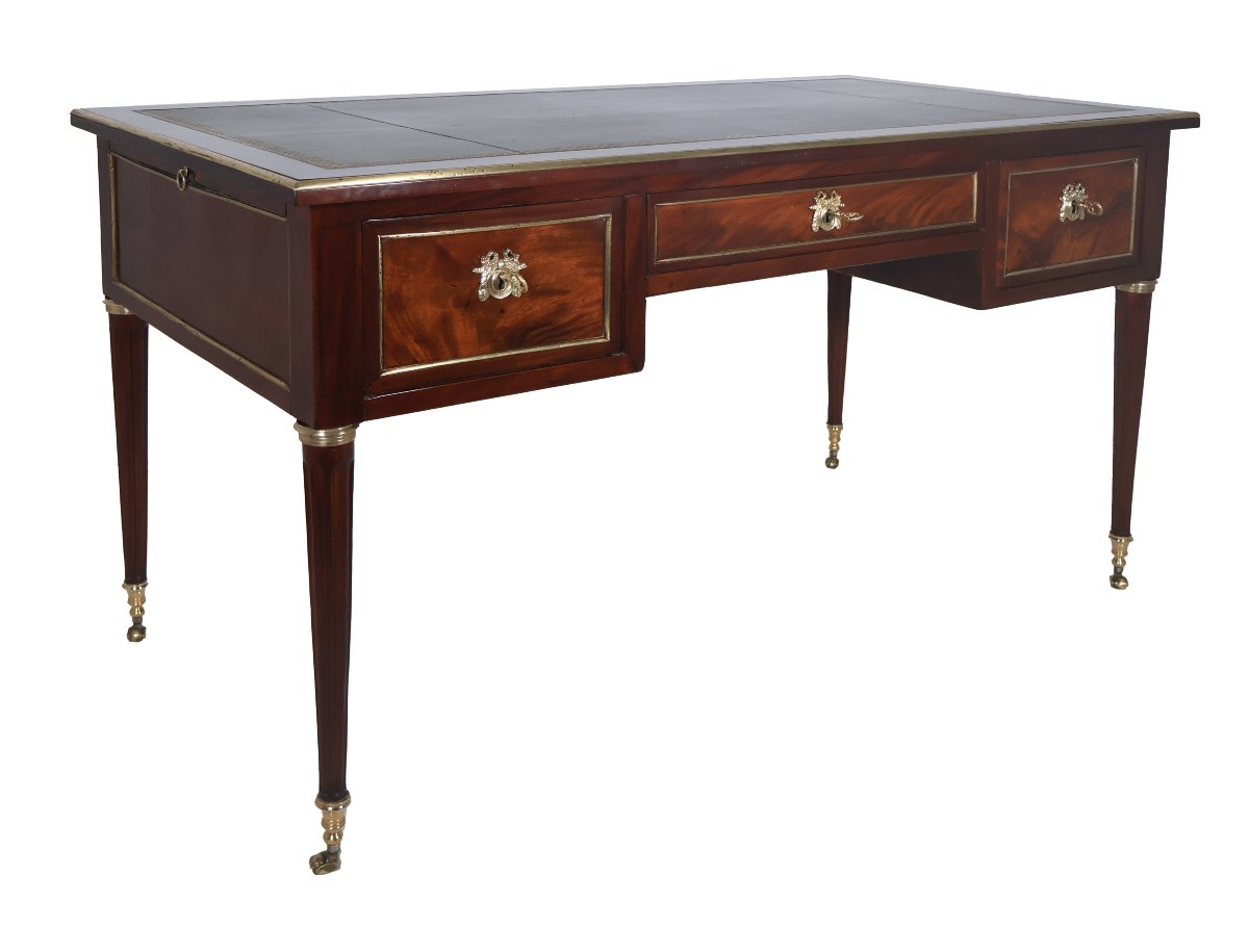 Bureau Plat à Tirettes époque Louis XVI Fin XVIIIe Siècle-photo-3