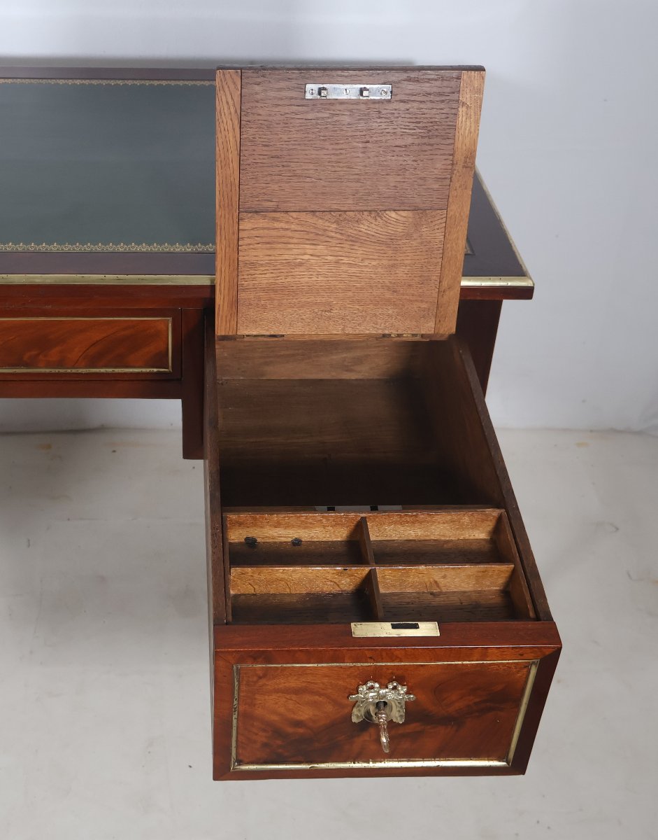 Bureau Plat à Tirettes époque Louis XVI Fin XVIIIe Siècle-photo-6