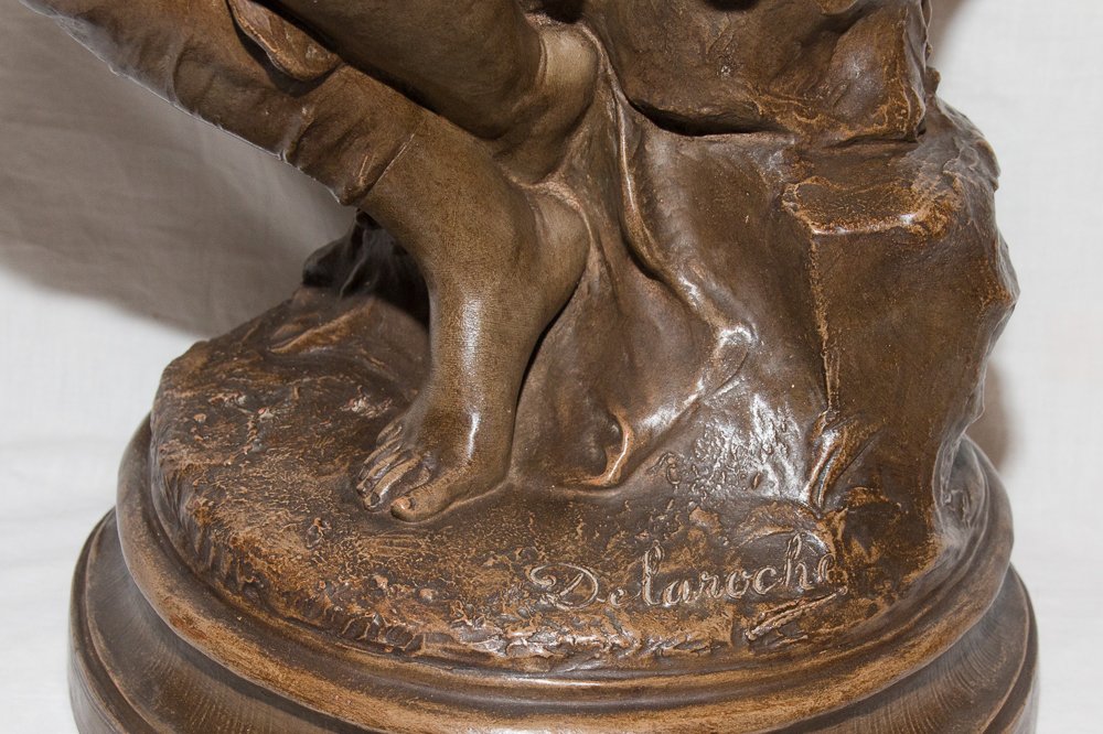 La Baigneuse Sculpture En Terre Cuite Delaroche 1797-1856-photo-1
