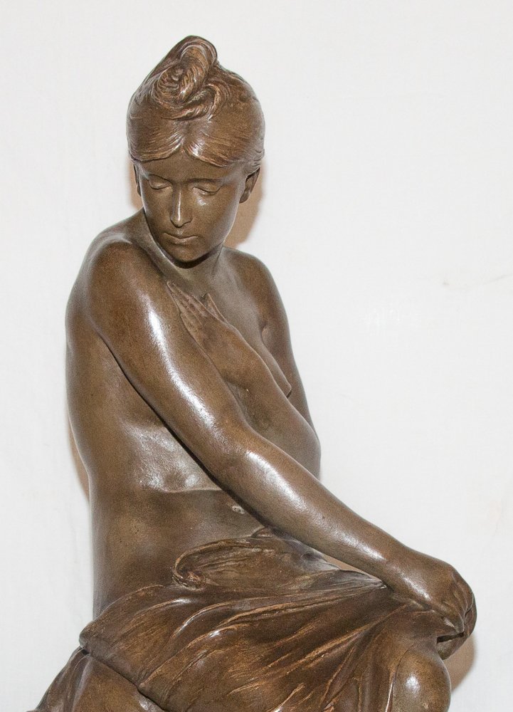 La Baigneuse Sculpture En Terre Cuite Delaroche 1797-1856-photo-8