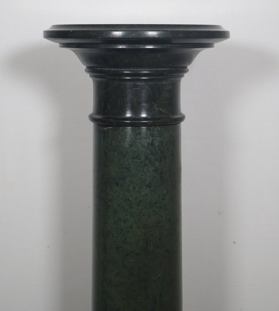 Pair Of Green Alpine Marble Columns, Late 19th Century-photo-6