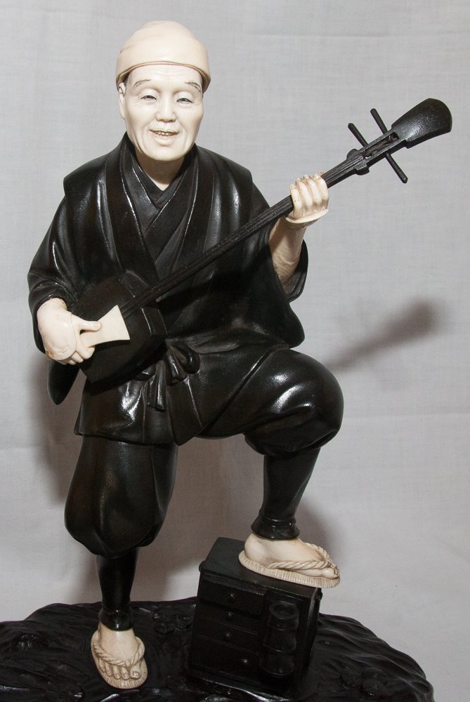 Okimono: Shamisen Player, Meiji Period, 1868–1912-photo-1
