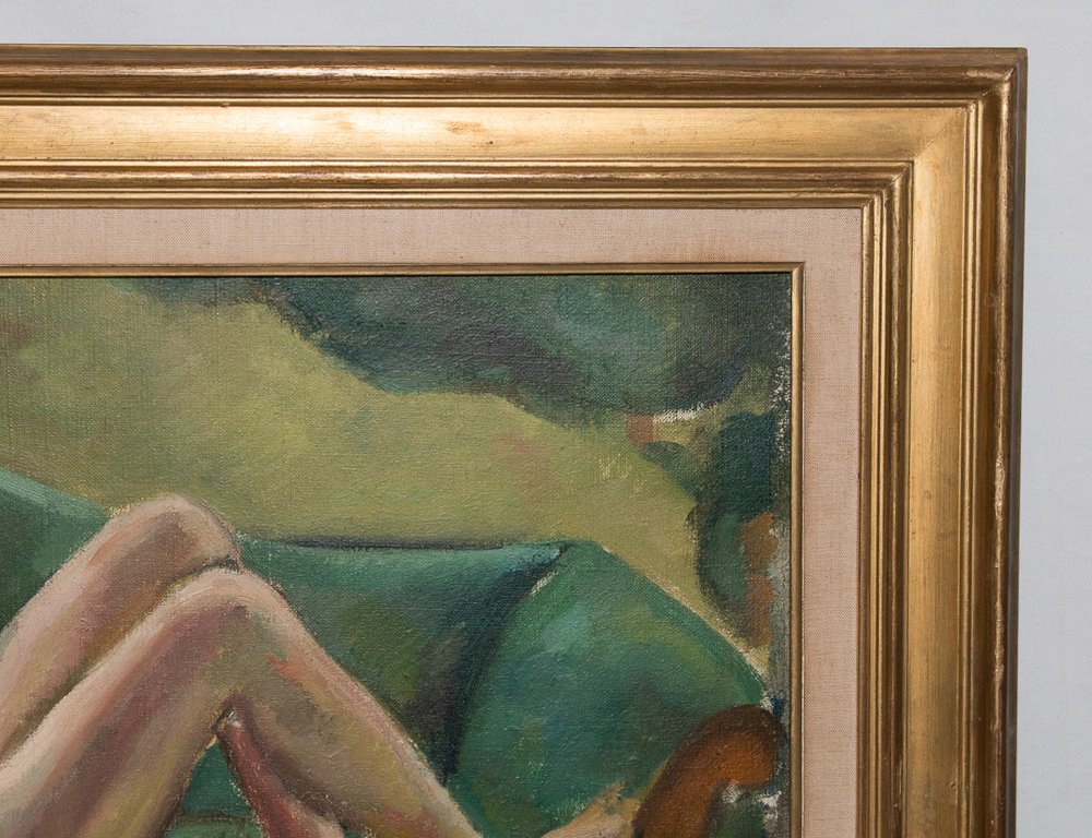 Nude Woman On A Méridienne – Jules Cavaillès, Dated 1923-photo-2