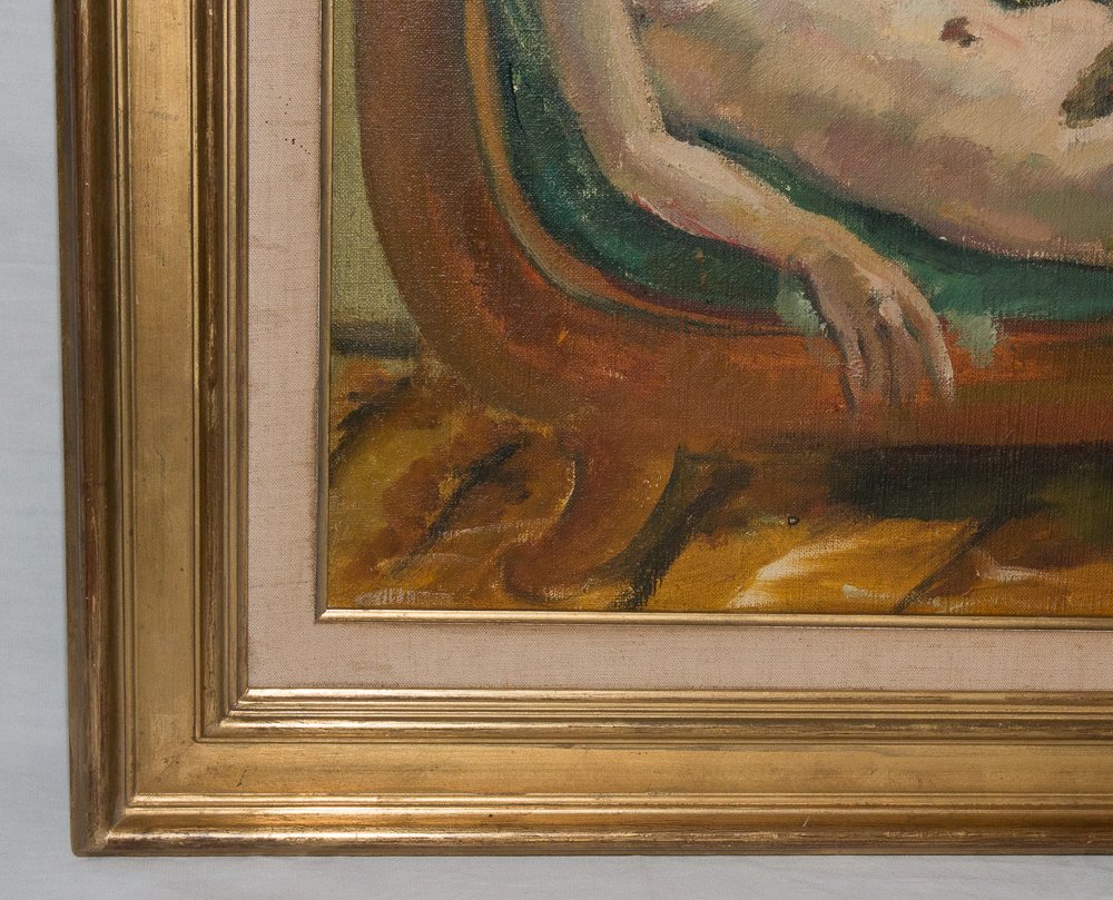Nude Woman On A Méridienne – Jules Cavaillès, Dated 1923-photo-3