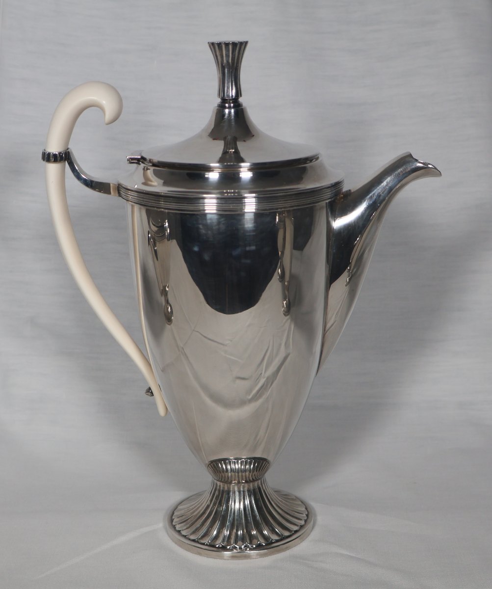 Sivar Art Deco-era Silver-plated Metal Tea And Coffee Set -photo-3