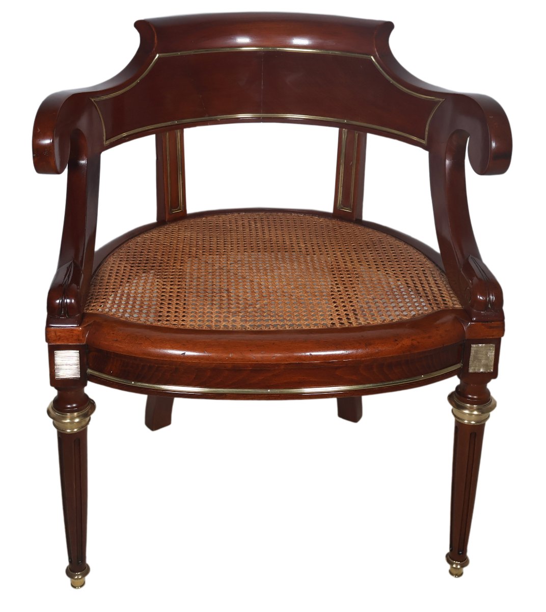 Louis XVI-style Mahogany Office Chair From The Late 19th Century -photo-1