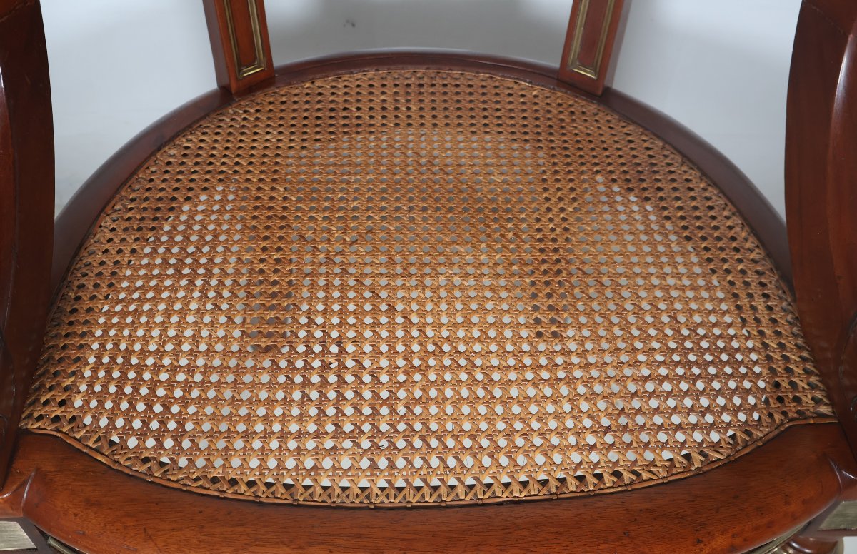 Louis XVI-style Mahogany Office Chair From The Late 19th Century -photo-5