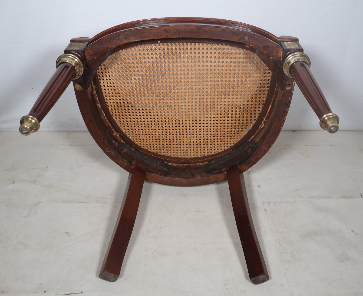Louis XVI-style Mahogany Office Chair From The Late 19th Century -photo-6