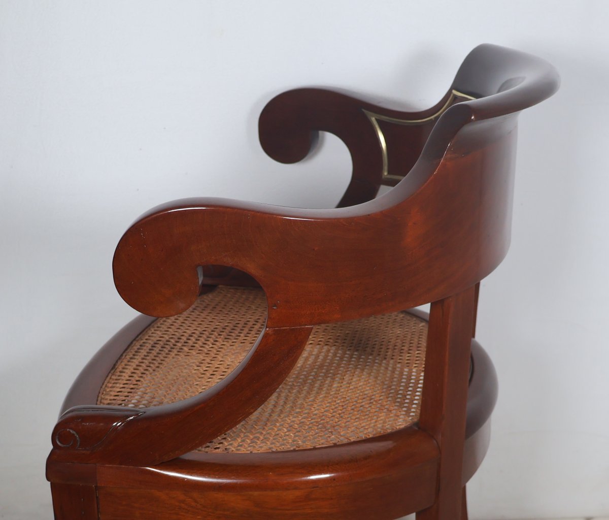 Louis XVI-style Mahogany Office Chair From The Late 19th Century -photo-8