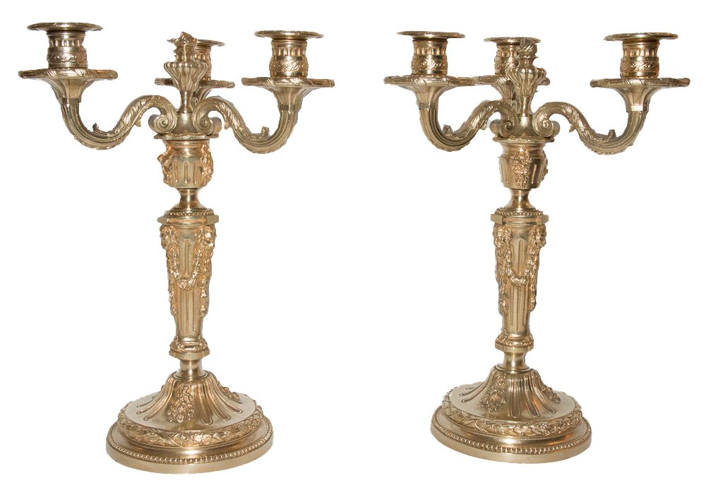 Paire de chandeliers en bronze doré H. Picard époque Napoléon III