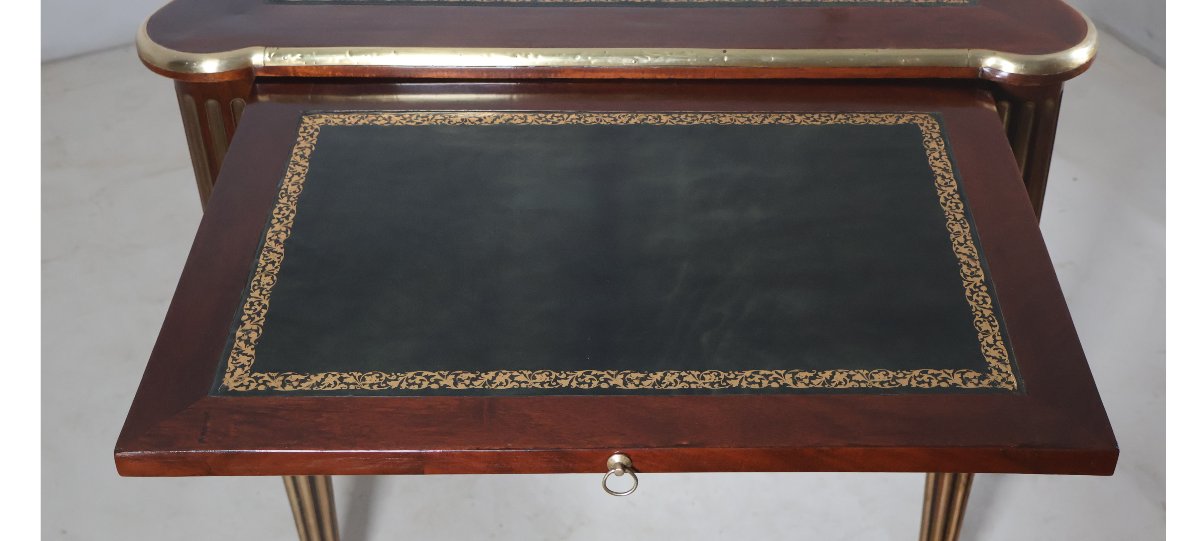 Large Louis XVI-style Flat Desk With Pull-out Drawers, Early 19th Century-photo-5