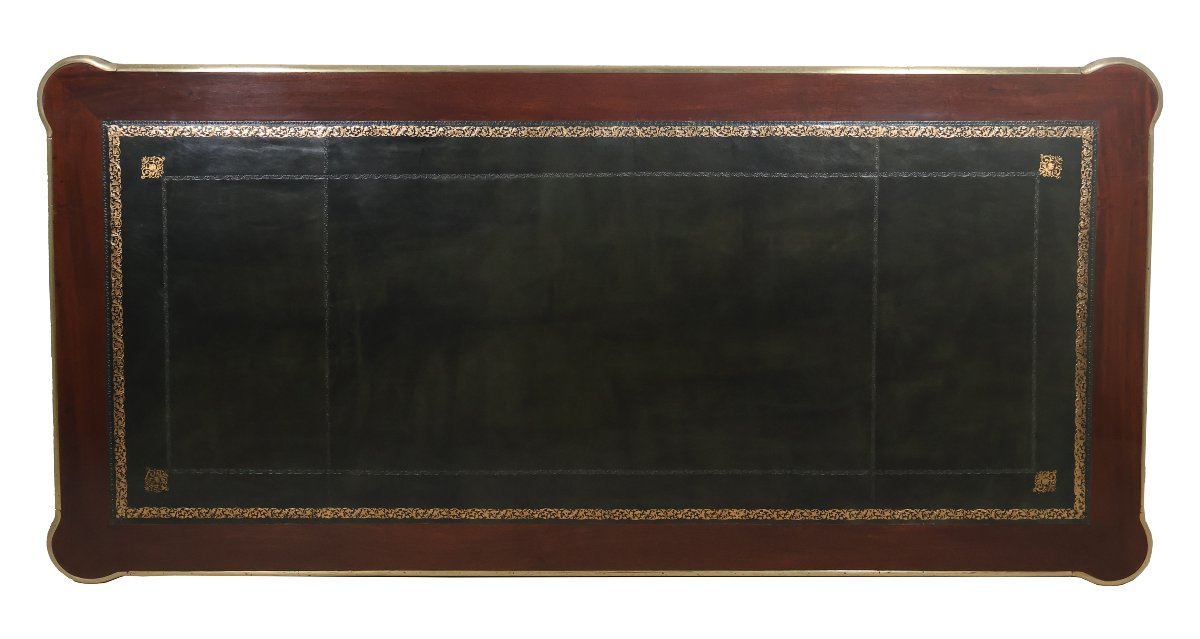 Large Louis XVI-style Flat Desk With Pull-out Drawers, Early 19th Century-photo-6