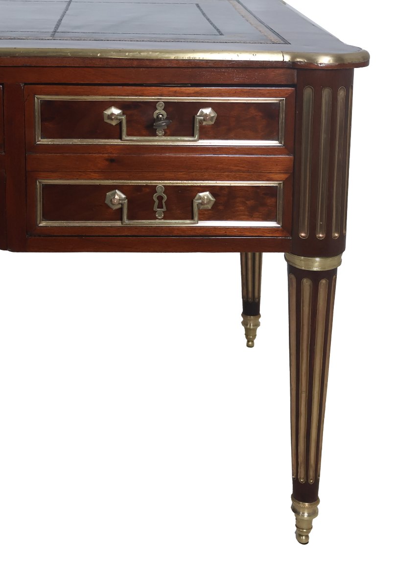 Large Louis XVI-style Flat Desk With Pull-out Drawers, Early 19th Century-photo-8