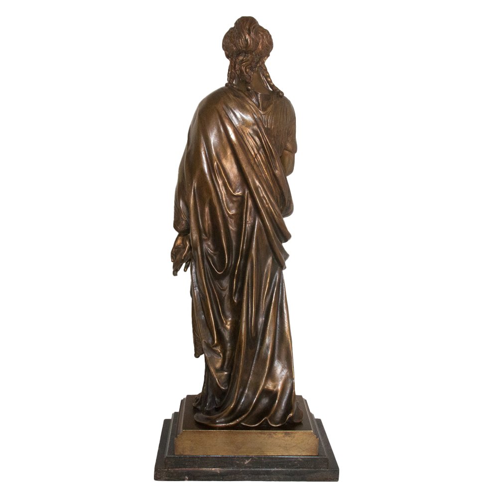 Bronze Sculpture “the Reader” By L. Grégoire, 1840–1890-photo-1