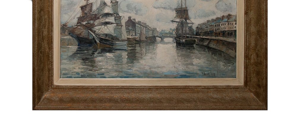Oil On Canvas  The Port Of Isigny-sur-mer, Frank Will 1900–1951-photo-2