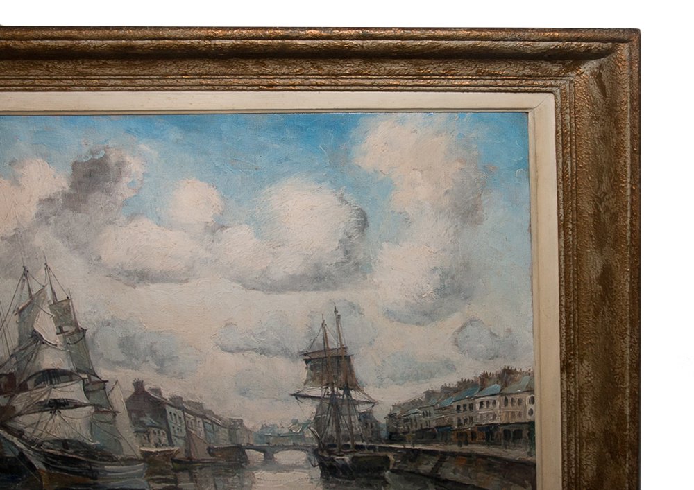 Oil On Canvas  The Port Of Isigny-sur-mer, Frank Will 1900–1951-photo-3