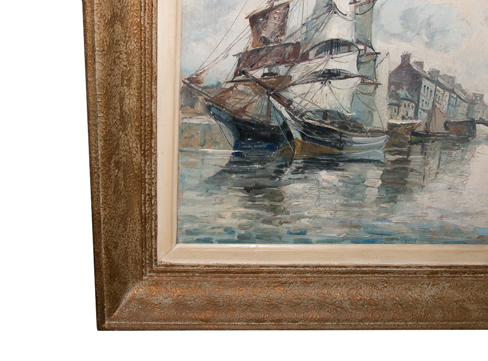 Oil On Canvas  The Port Of Isigny-sur-mer, Frank Will 1900–1951-photo-1