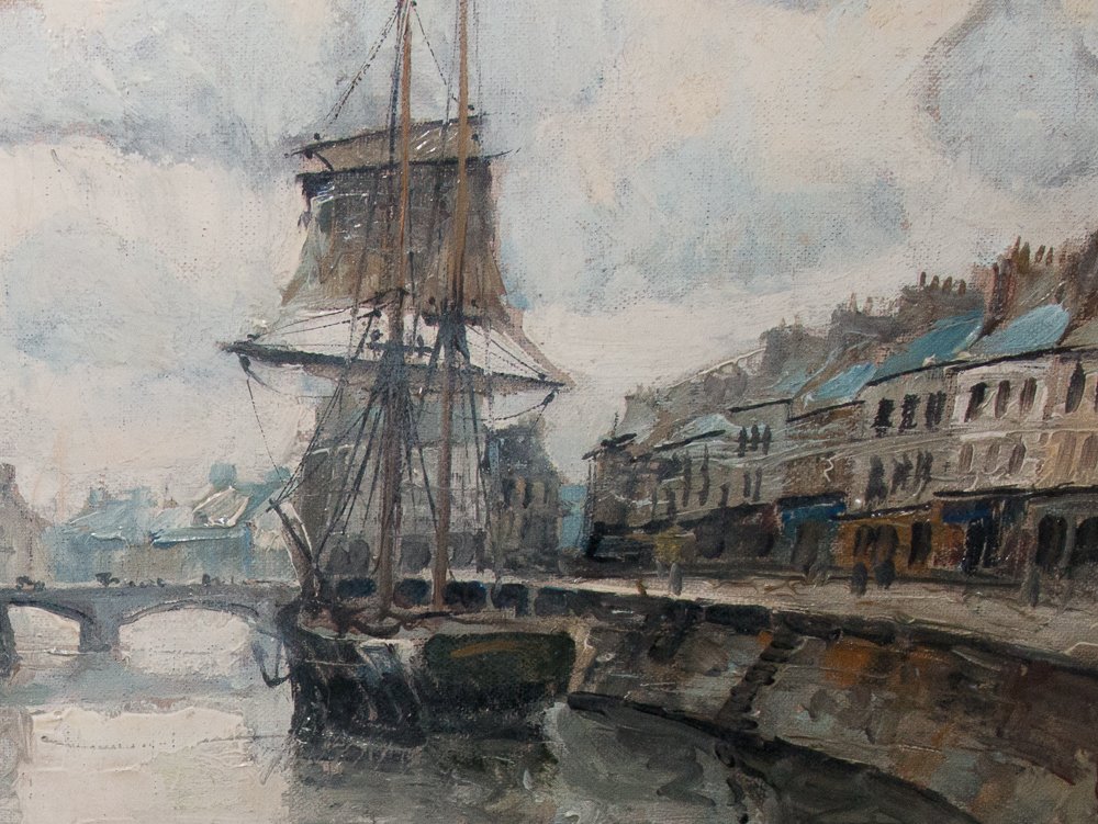 Oil On Canvas  The Port Of Isigny-sur-mer, Frank Will 1900–1951-photo-3