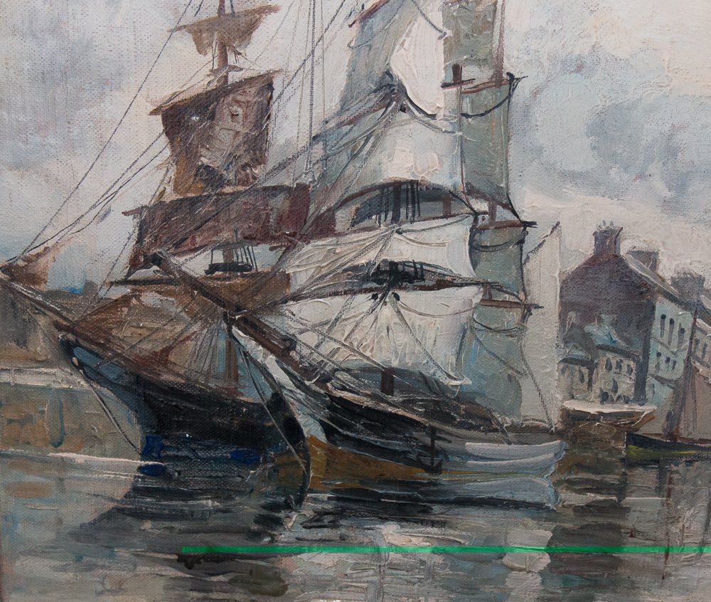 Oil On Canvas  The Port Of Isigny-sur-mer, Frank Will 1900–1951-photo-5