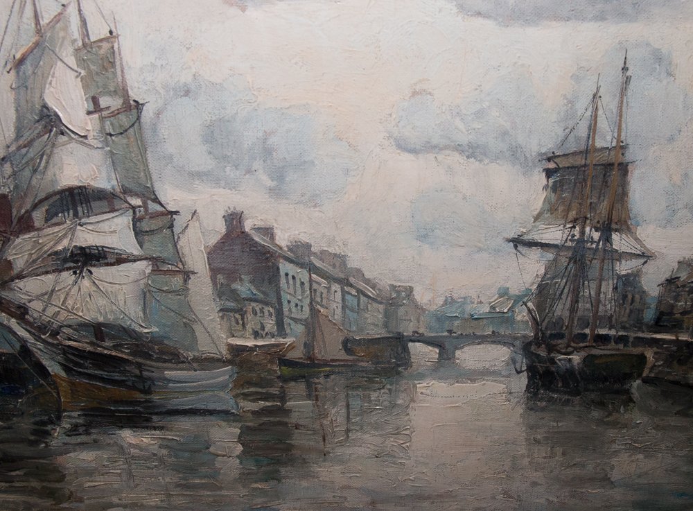 Oil On Canvas  The Port Of Isigny-sur-mer, Frank Will 1900–1951-photo-6
