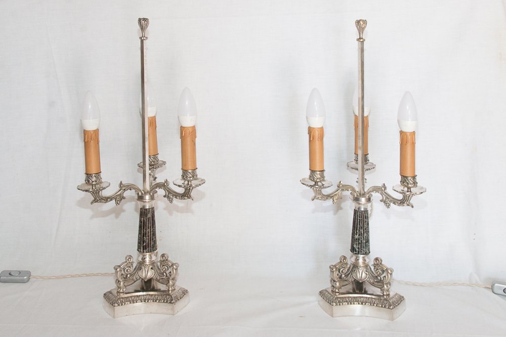 Paire de lampes bouillottes d’époque Restauration-photo-1