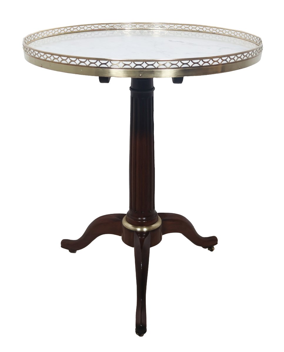 Swivel-top Mahogany Side Table, St. Louis XVI Style, Late 19th Century 