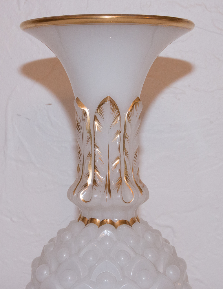 In Baccarat Opaline Vases Pair Circa 1850-photo-8