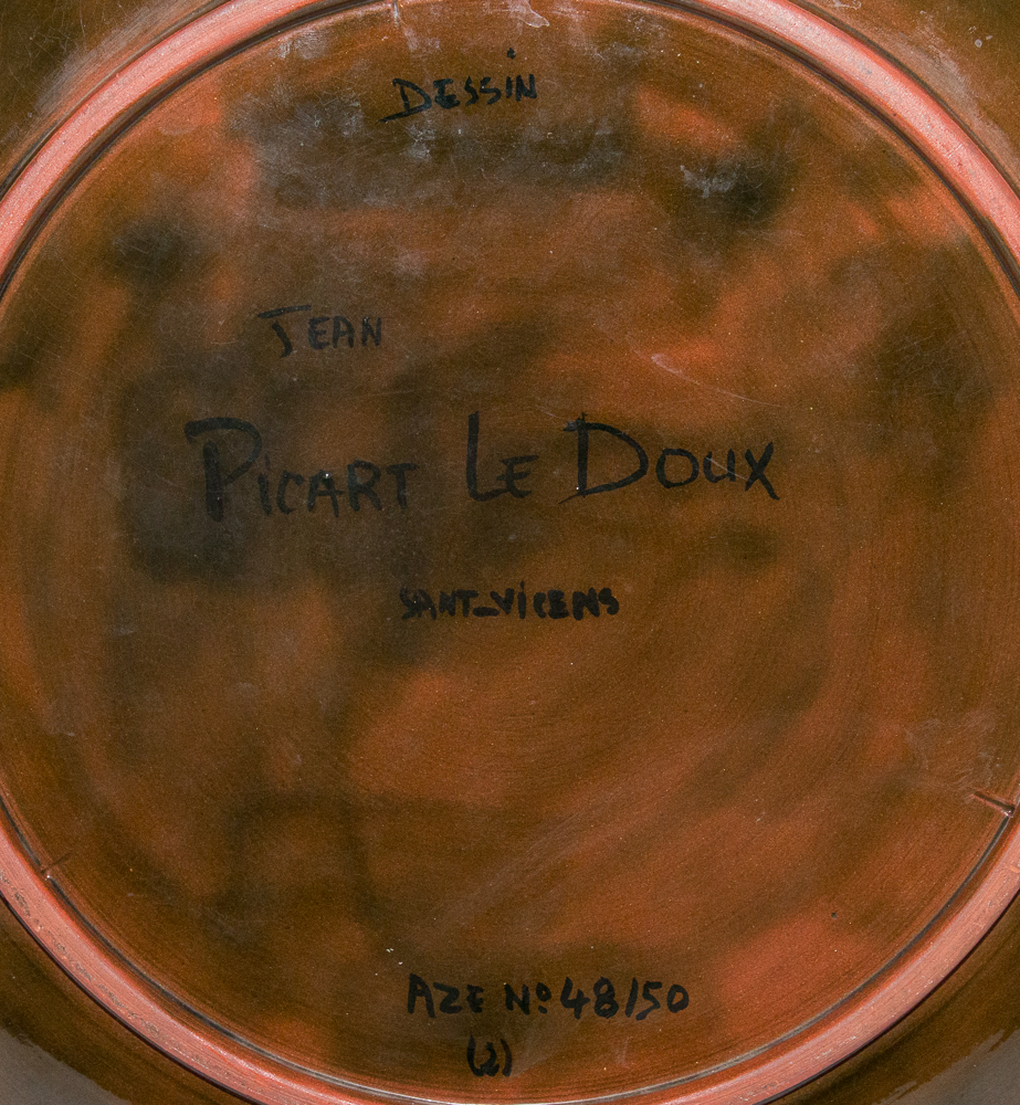 Grand plat Signé Jean Picart Le  Doux  Circa 1960-photo-8