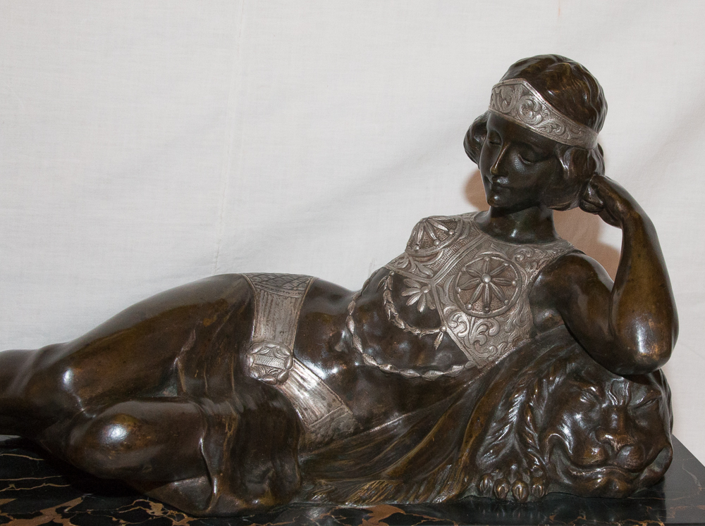 Odalisque En Bronze époque Art Déco Claude Mirval-photo-2