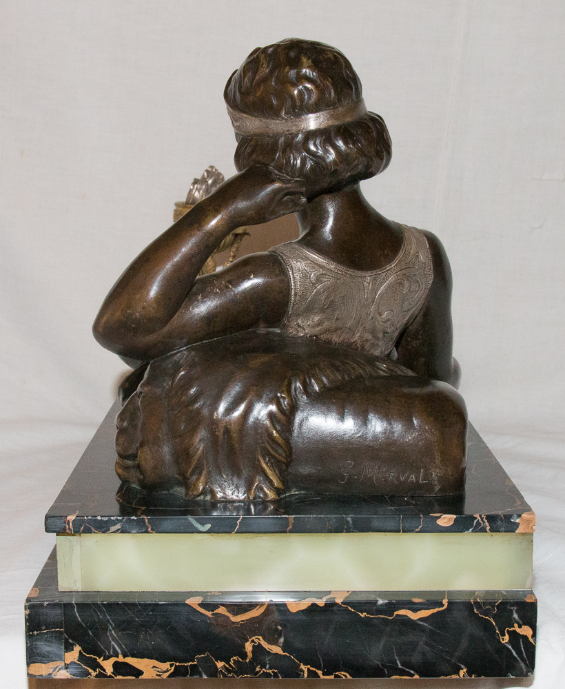 Odalisque En Bronze époque Art Déco Claude Mirval-photo-7