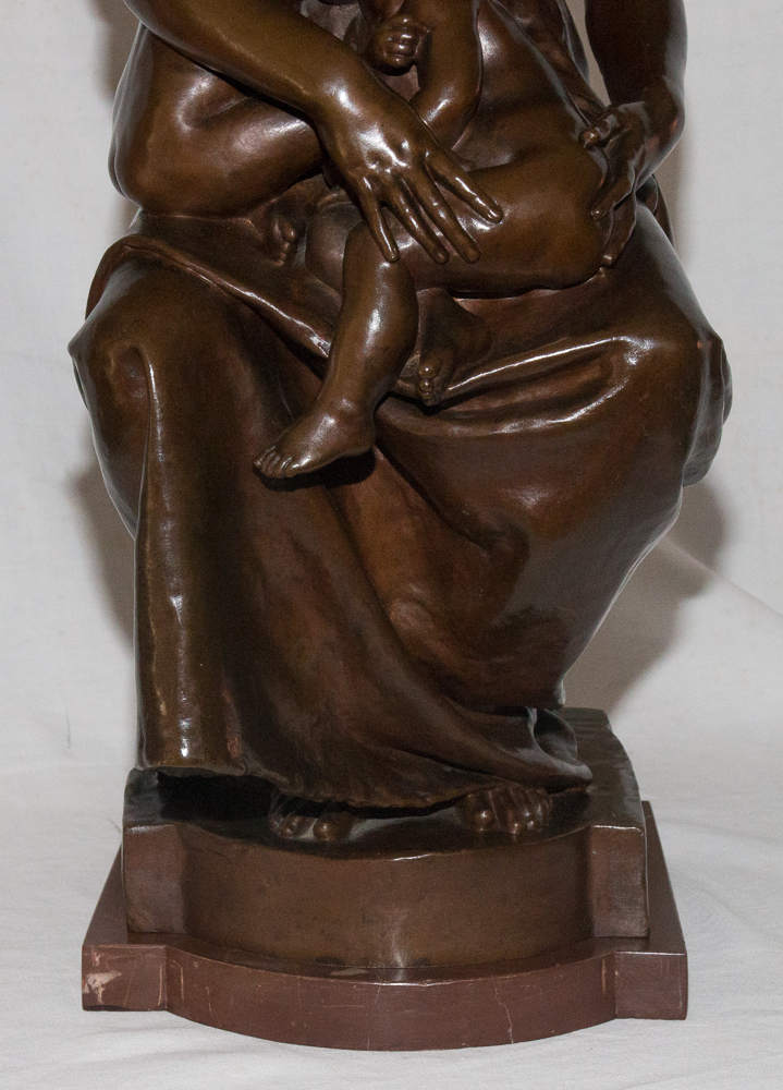 Bronze "maternity" Signed Paul Dubois 1829-1905-photo-3