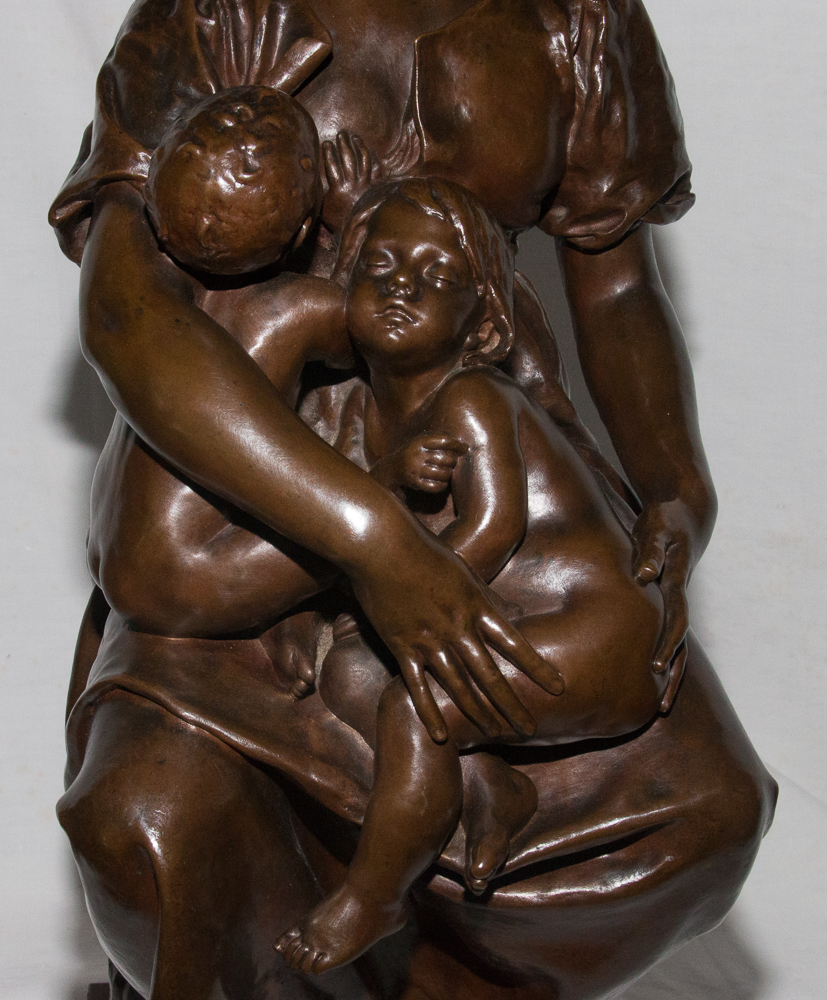 Bronze "maternity" Signed Paul Dubois 1829-1905-photo-7