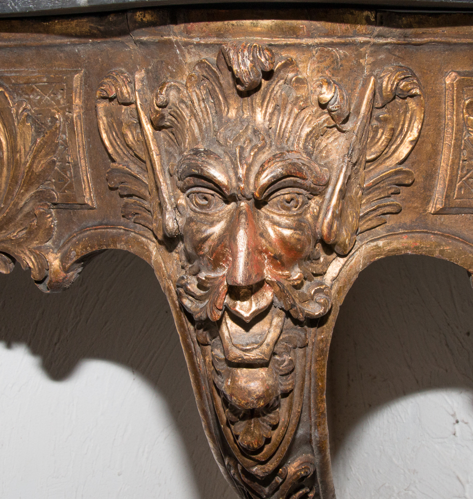 Console d'Angle En Bois Sculpté Et Doré époque Louis XV-photo-4