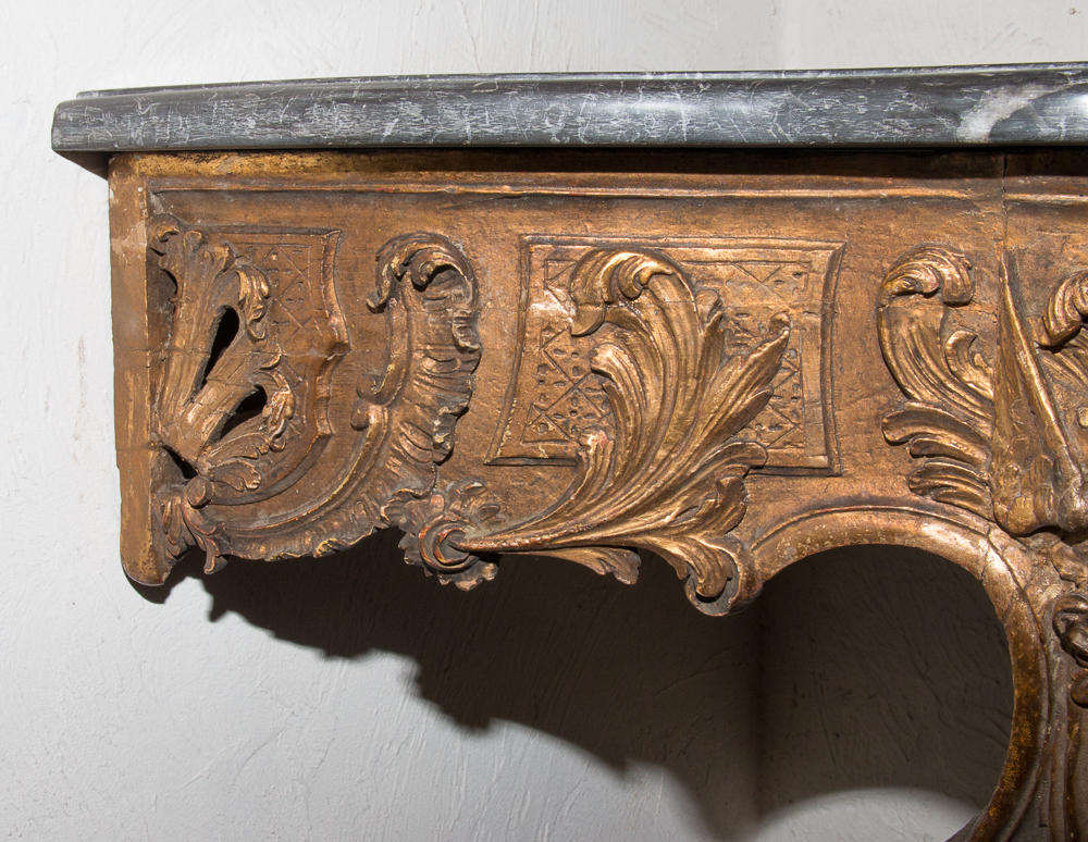 Console d'Angle En Bois Sculpté Et Doré époque Louis XV-photo-7