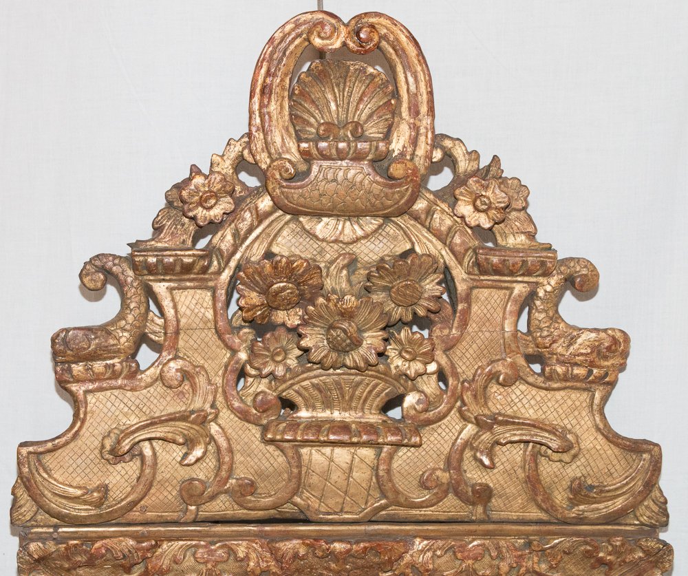 Miroir En Bois Sculpté Et Doré Époque Régence Circa 1720-photo-8