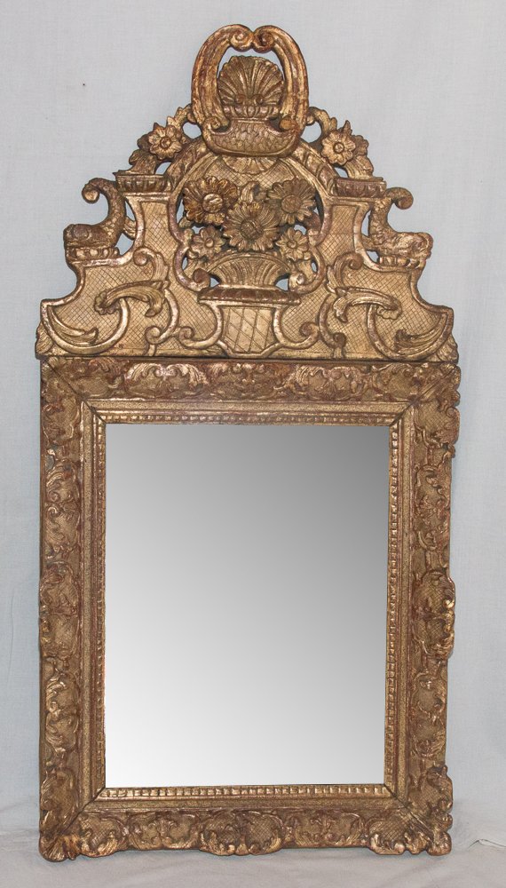 Miroir En Bois Sculpté Et Doré Époque Régence Circa 1720