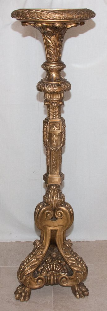 Large Torchère Carved Wood And Gilded End Nineteenth Century