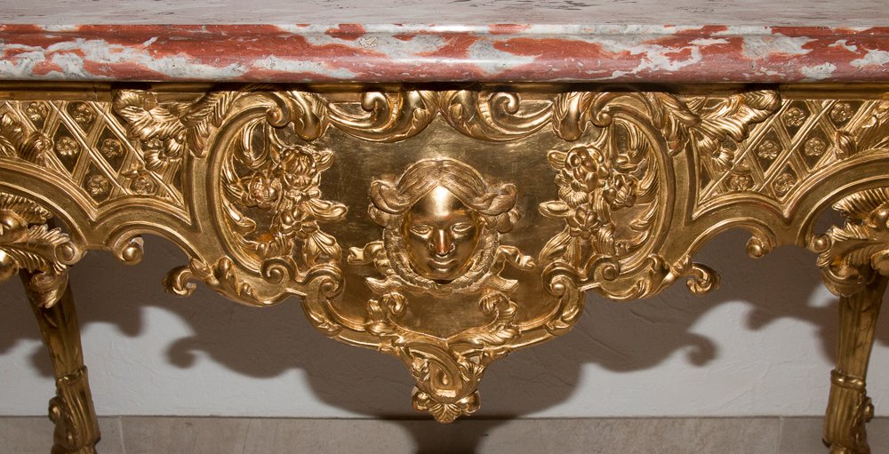 Regency Carved And Gilded Wood Console-photo-3