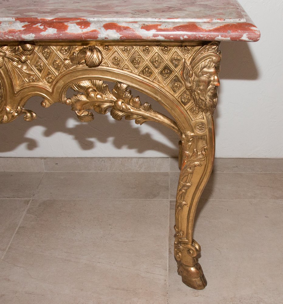 Regency Carved And Gilded Wood Console-photo-7