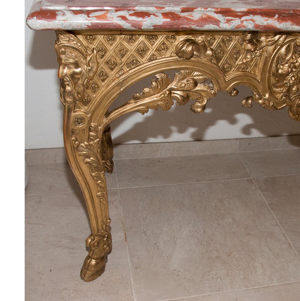Regency Carved And Gilded Wood Console-photo-8