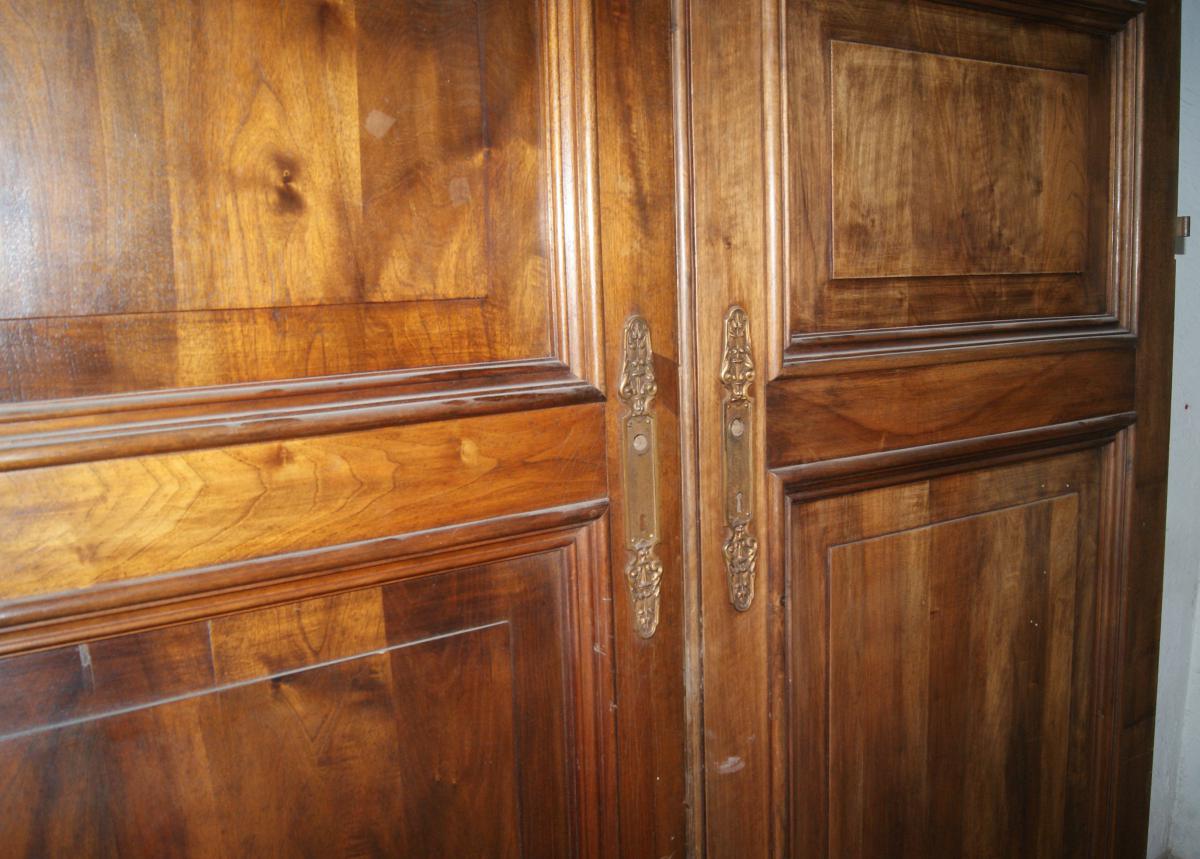 Great Pair Of Doors In Walnut Solid Early 20th Century-photo-2