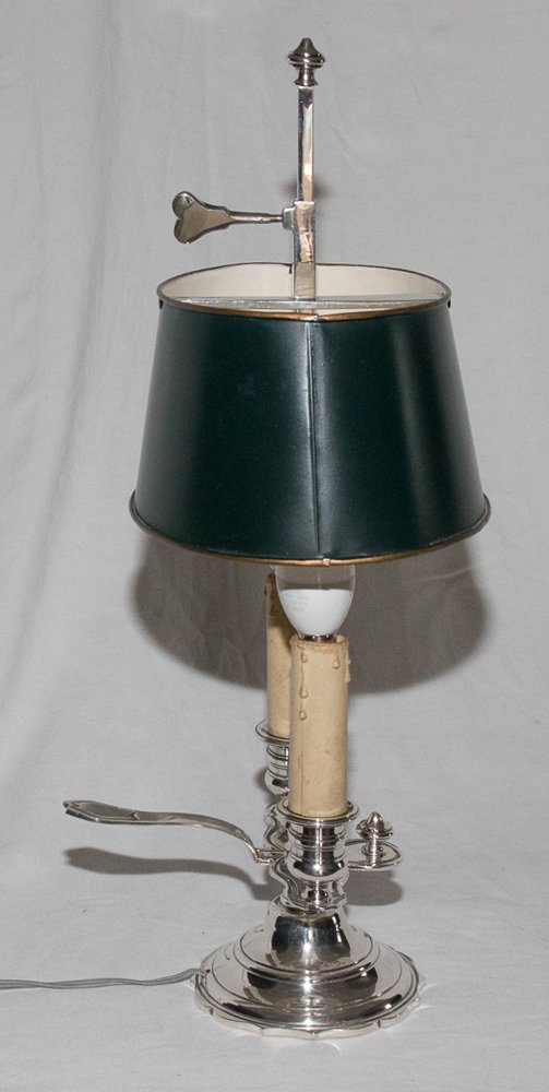 Hot Water Bottle Lamp In Silvered Bronze A Mourier Circa 1930-photo-1