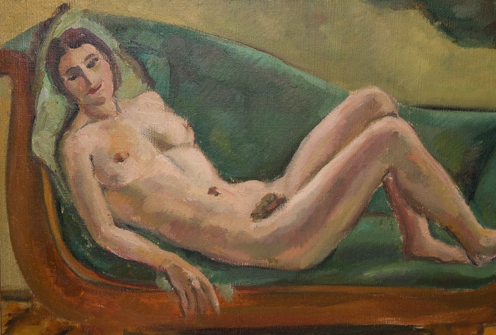   "Femme nue à la méridienne"- Jules CAVAILLES daté 1923-photo-4