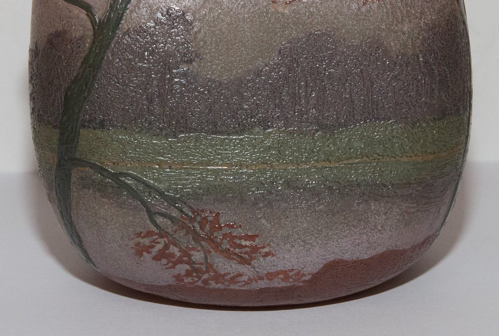 Glass Paste Vase Signed Legras-photo-2