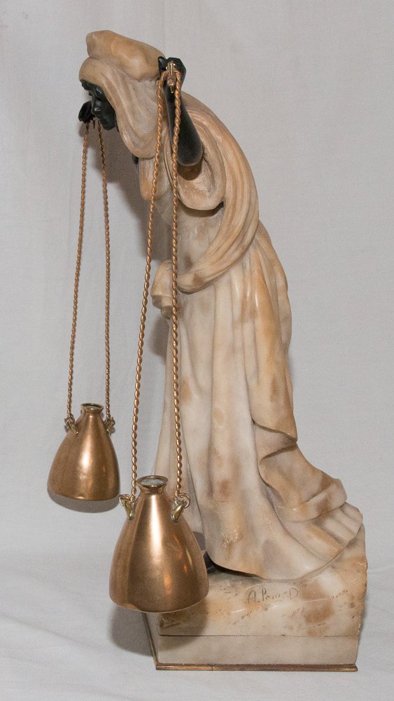 The Water Carrier In Alabaster And Bronze Dominique Alonzo-photo-1