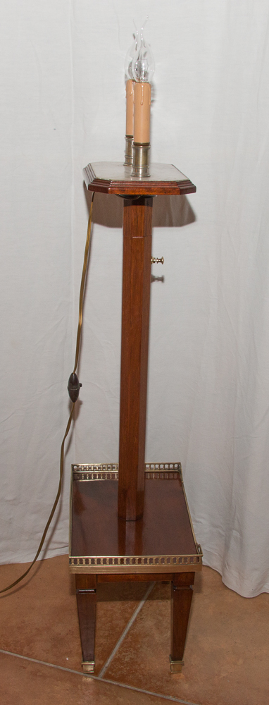 Rack Floor Lamp Mahogany 19th Time-photo-3