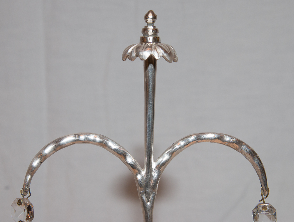 Pair Of Bronze Sconces English 19th Century Silver End-photo-8