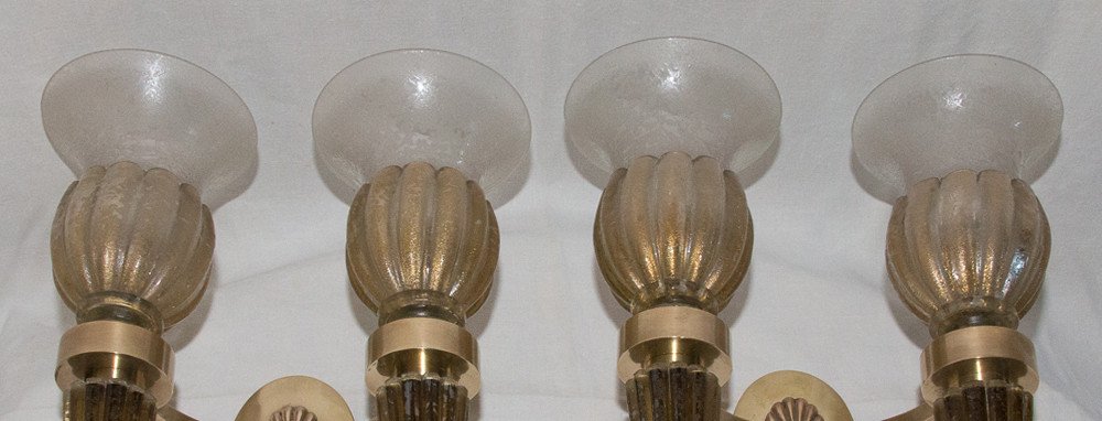 Pair Of Murano Wall Lights, Seguso 1940s-photo-2